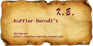 Kuffler Bernát névjegykártya